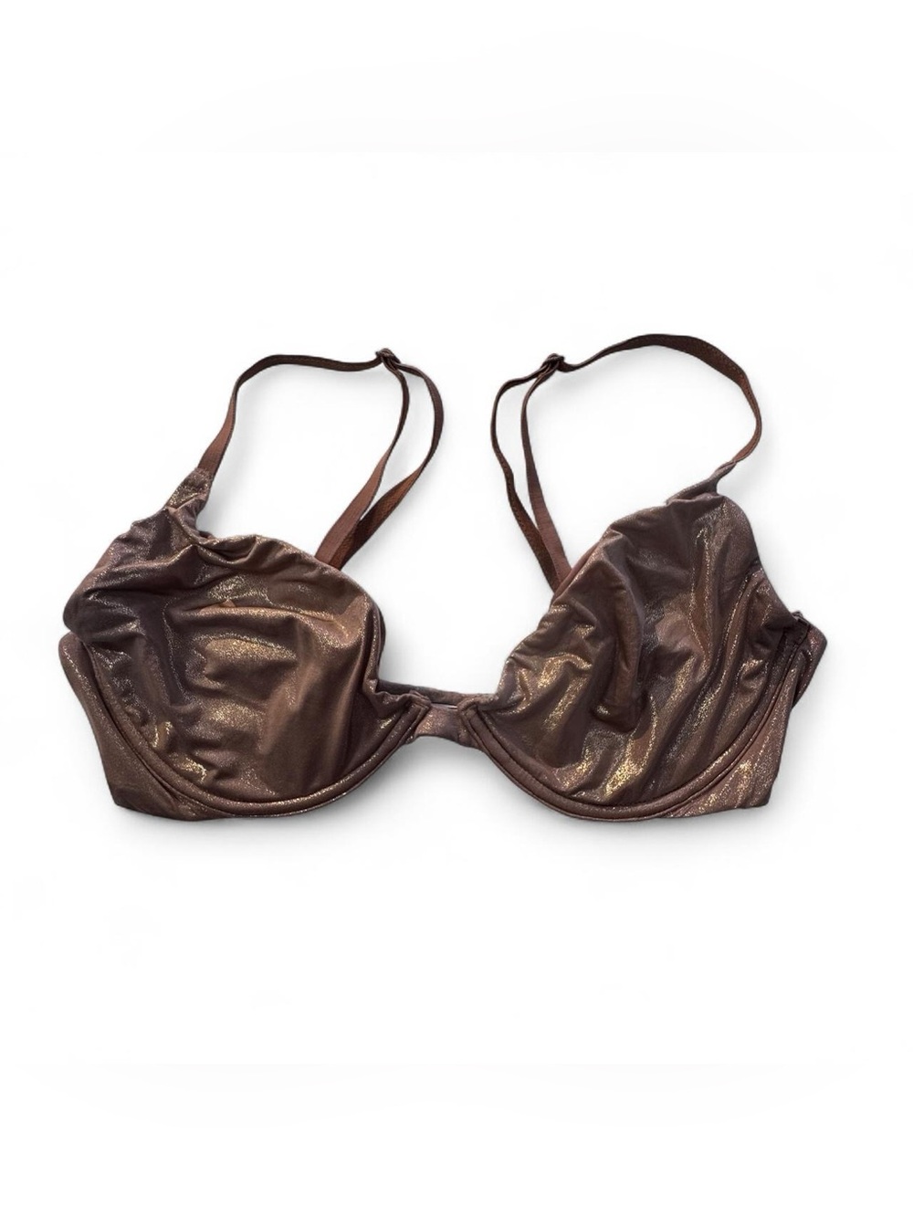 Victoria's Secret Body By Victoria Unlined Plunge Bra 34C Shimmer Metallic Brown